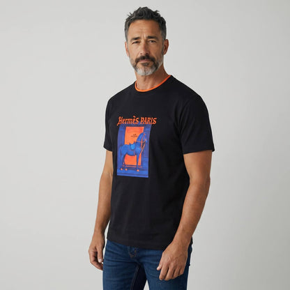 Hermès Paris Midnight Equestrian Graphic T-Shirt 🐎🌌