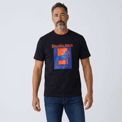 Hermès Paris Midnight Equestrian Graphic T-Shirt 🐎🌌