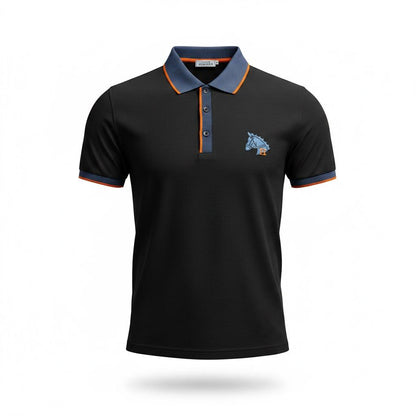 🖤 Hermes Style Black Polo Shirt – Contrast Trim Luxury Polo 👕✨