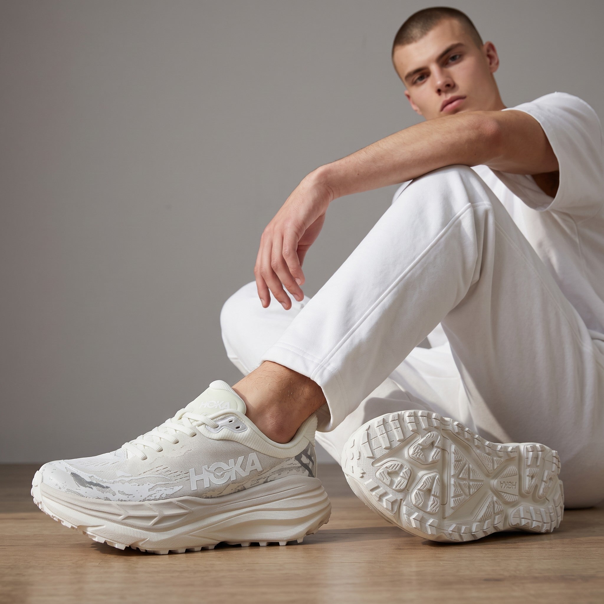 HOKA Clifton Running Shoes – Triple White 🤍👟
