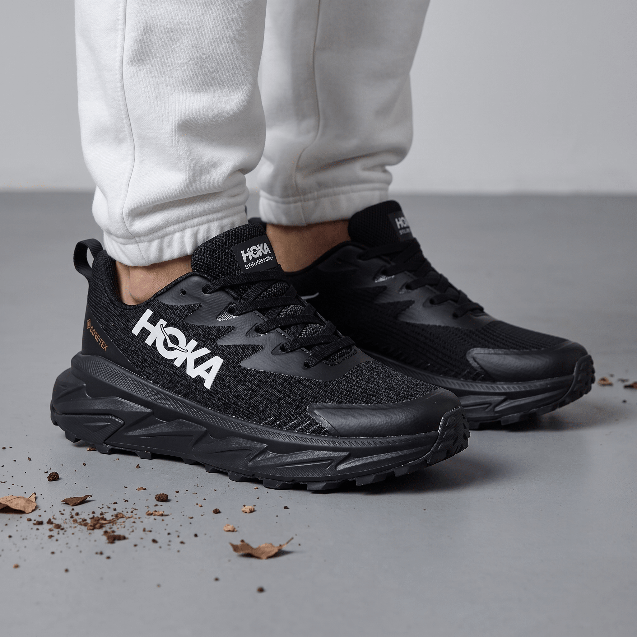 🖤 HOKA Stinson Evo GTX Trail Running Shoes – Triple Black big size