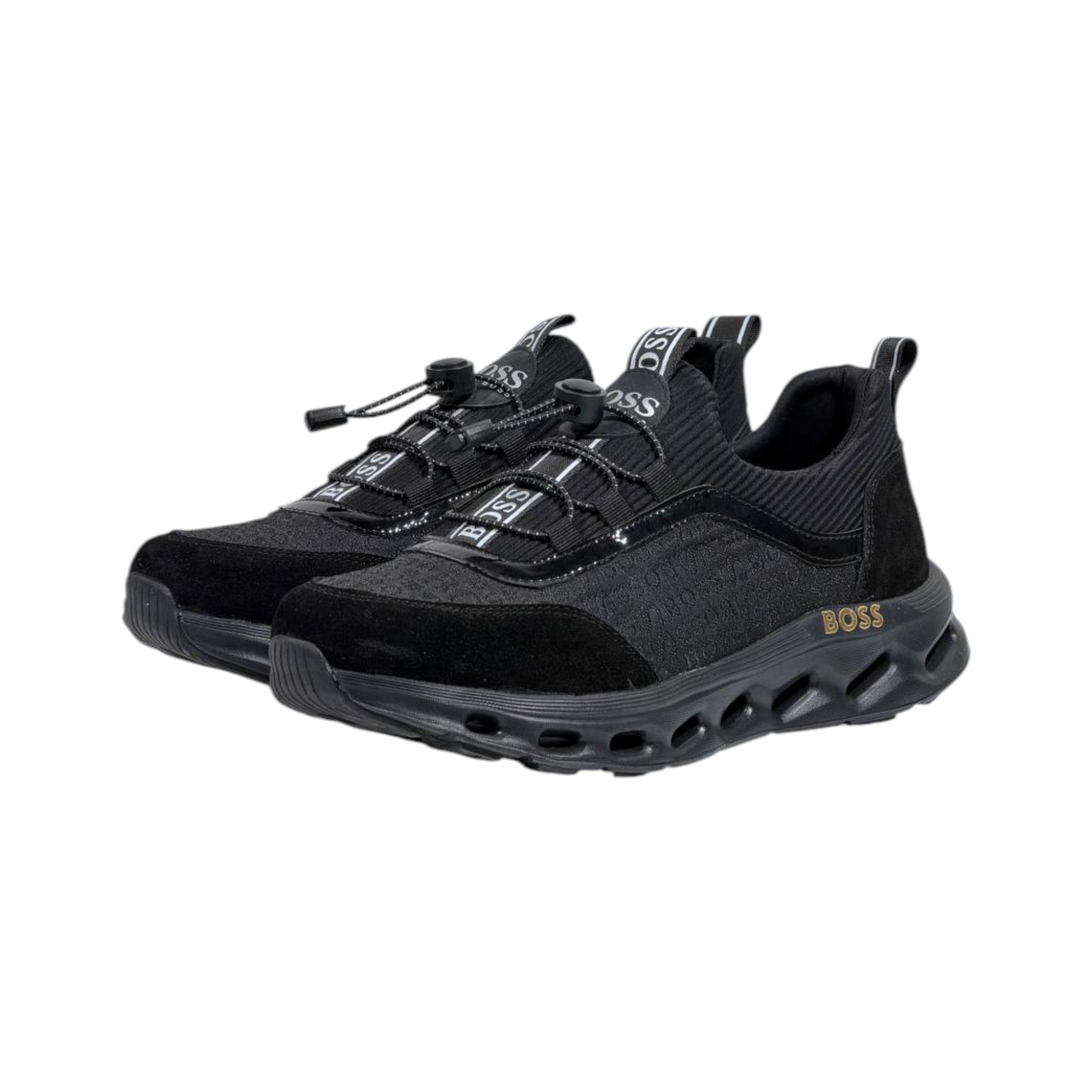🖤 Hugo Boss All Black Luxury Runner Sneakers 👟⚡