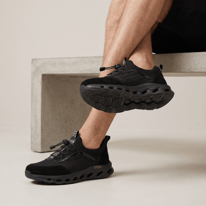 🖤 Hugo Boss All Black Luxury Runner Sneakers 👟⚡