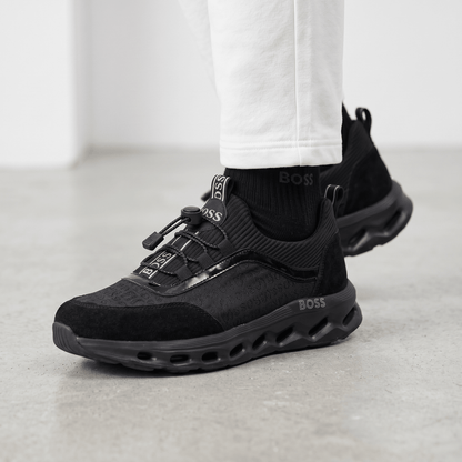 🖤 Hugo Boss All Black Luxury Runner Sneakers 👟⚡