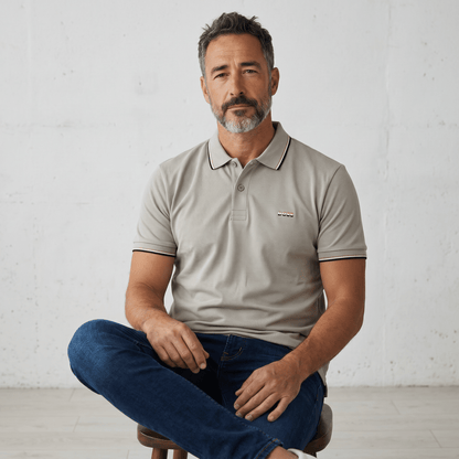 🤍✨ Hugo Boss Beige Luxury Polo Shirt – Timeless Smart Casual Essential 👔🔥