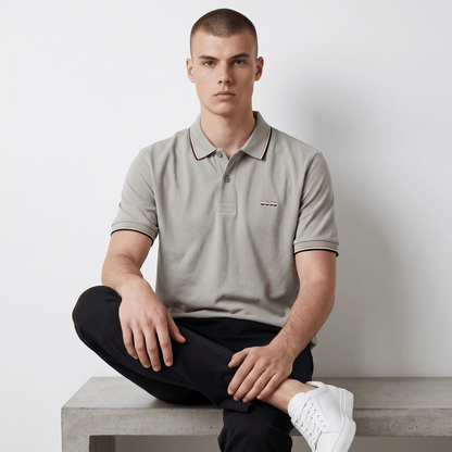 🤍✨ Hugo Boss Beige Luxury Polo Shirt – Timeless Smart Casual Essential 👔🔥
