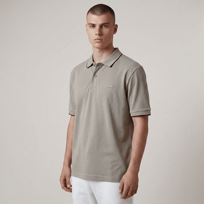 🤍✨ Hugo Boss Beige Luxury Polo Shirt – Timeless Smart Casual Essential 👔🔥