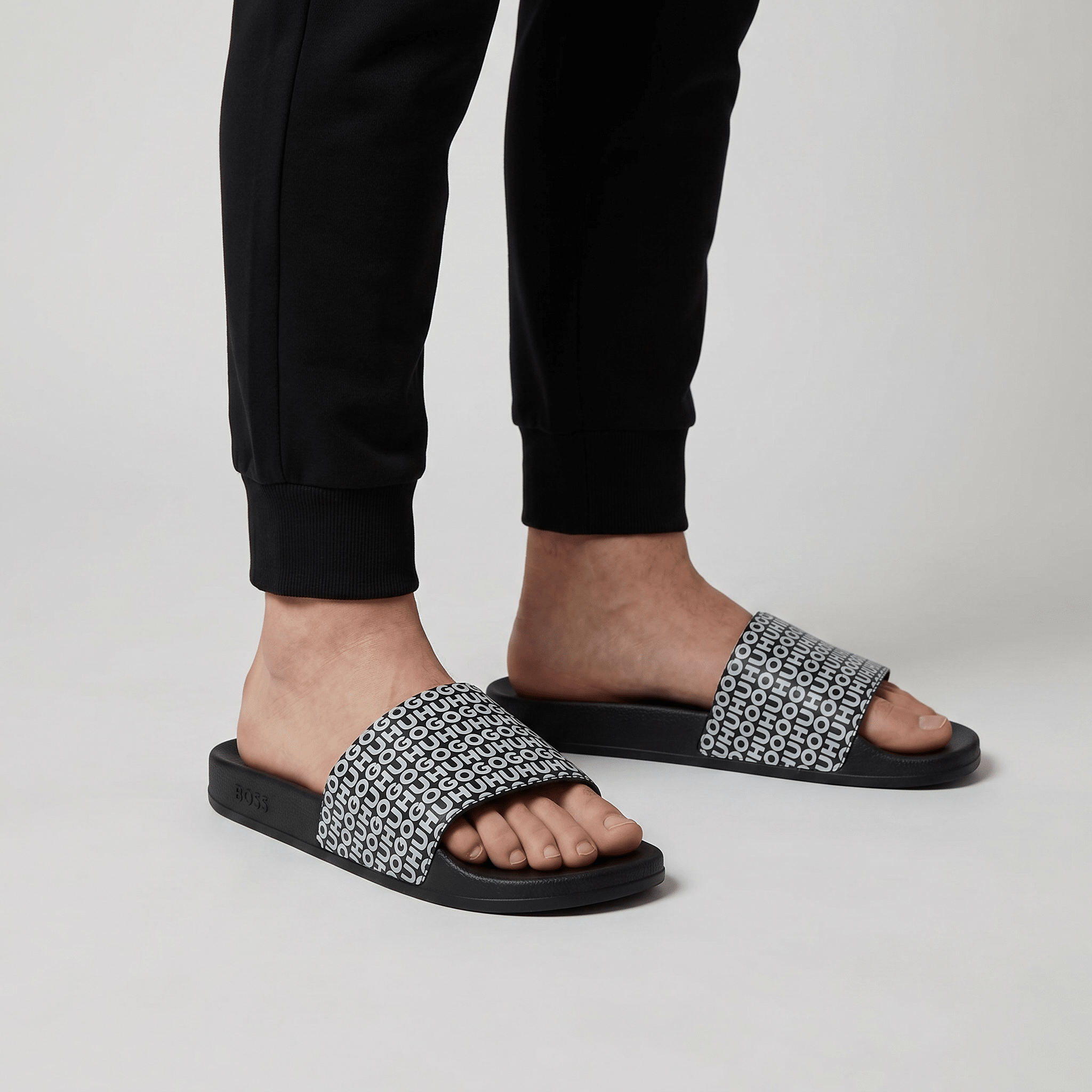 Hugo Boss Black Logo Slides – Modern Luxury Comfort Sandals 🖤✨