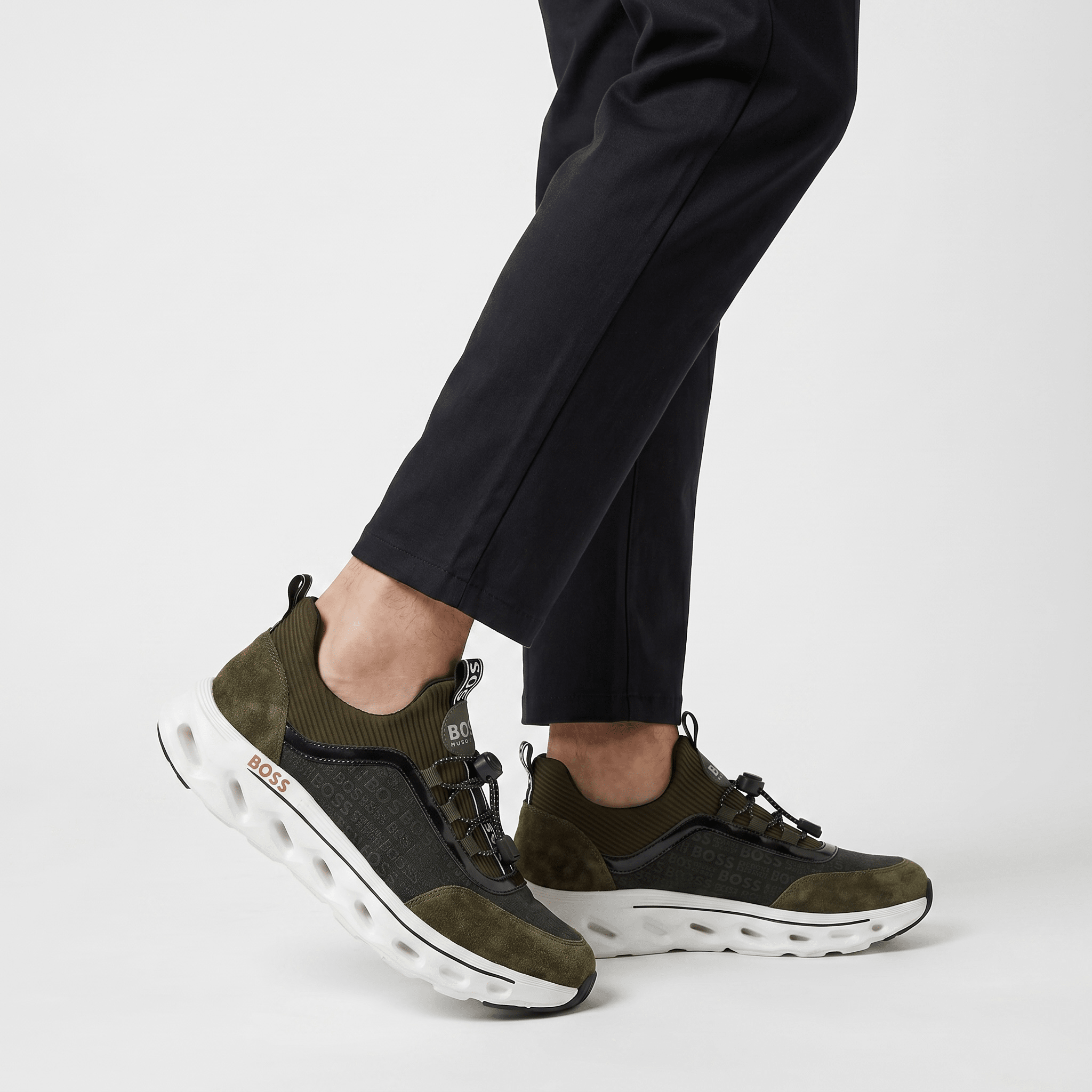 💚🖤 Hugo Boss Lightweight Slip-On Runner Sneakers 👟⚡