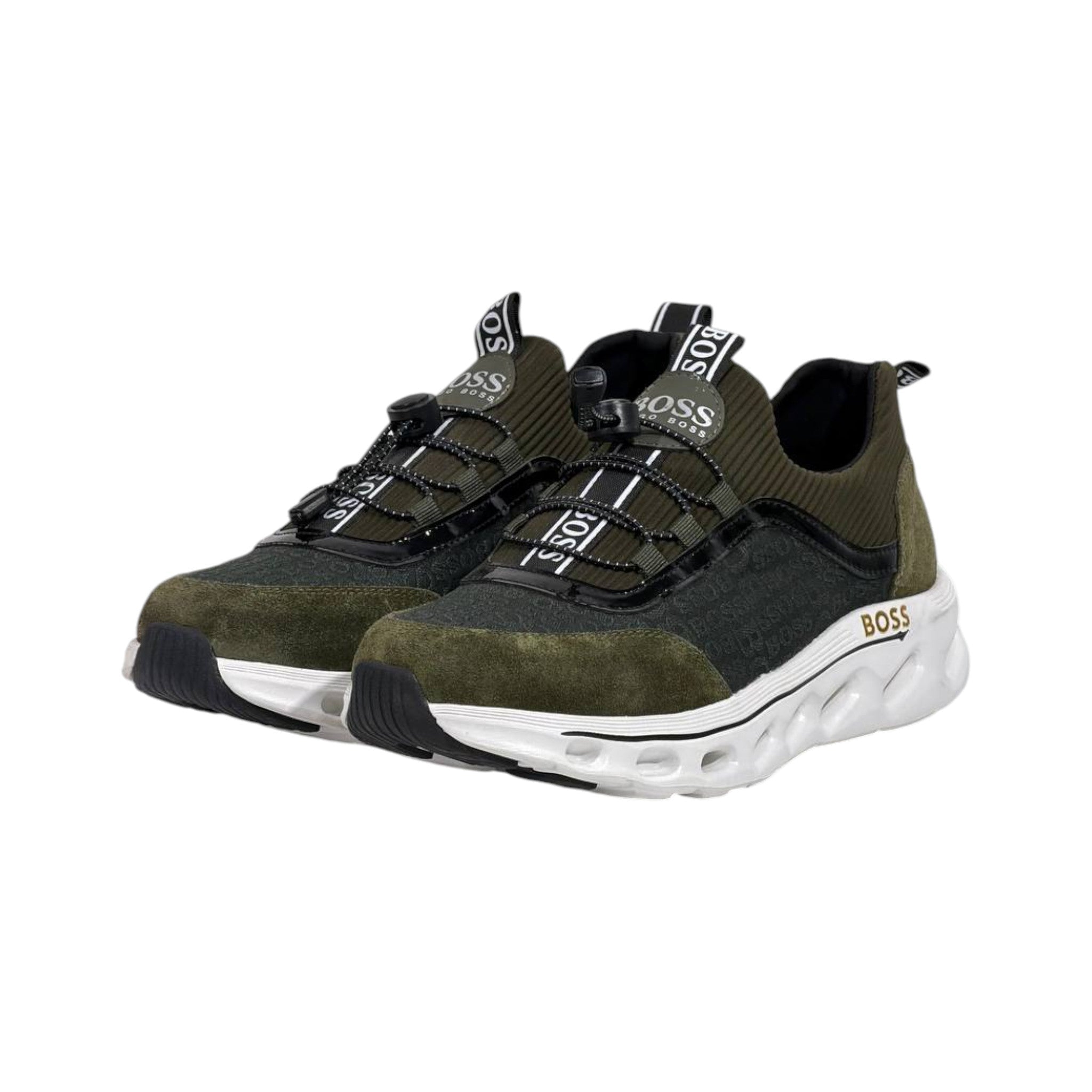 💚🖤 Hugo Boss Lightweight Slip-On Runner Sneakers 👟⚡