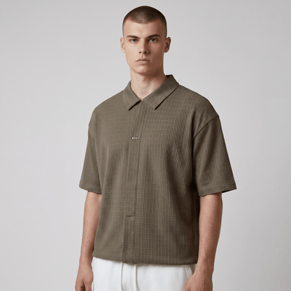 🤎🔥 Hugo Boss Textured Luxury Polo Shirt – Smart Casual Premium Edition 👔✨