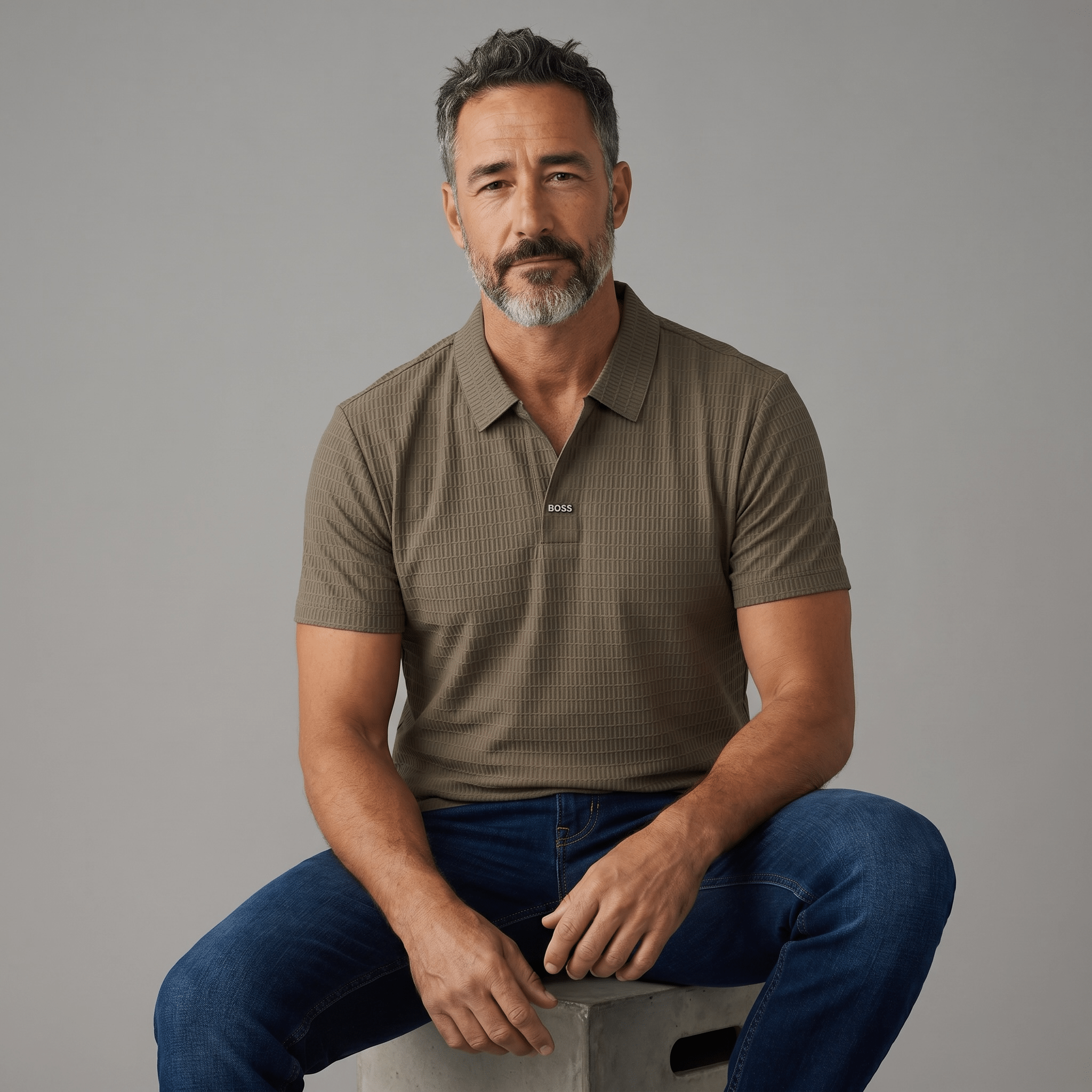 🤎🔥 Hugo Boss Textured Luxury Polo Shirt – Smart Casual Premium Edition 👔✨