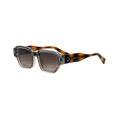 🕶️ Hugo Boss Transparent Tortoise Square Sunglasses | Luxury Statement Collection ✨