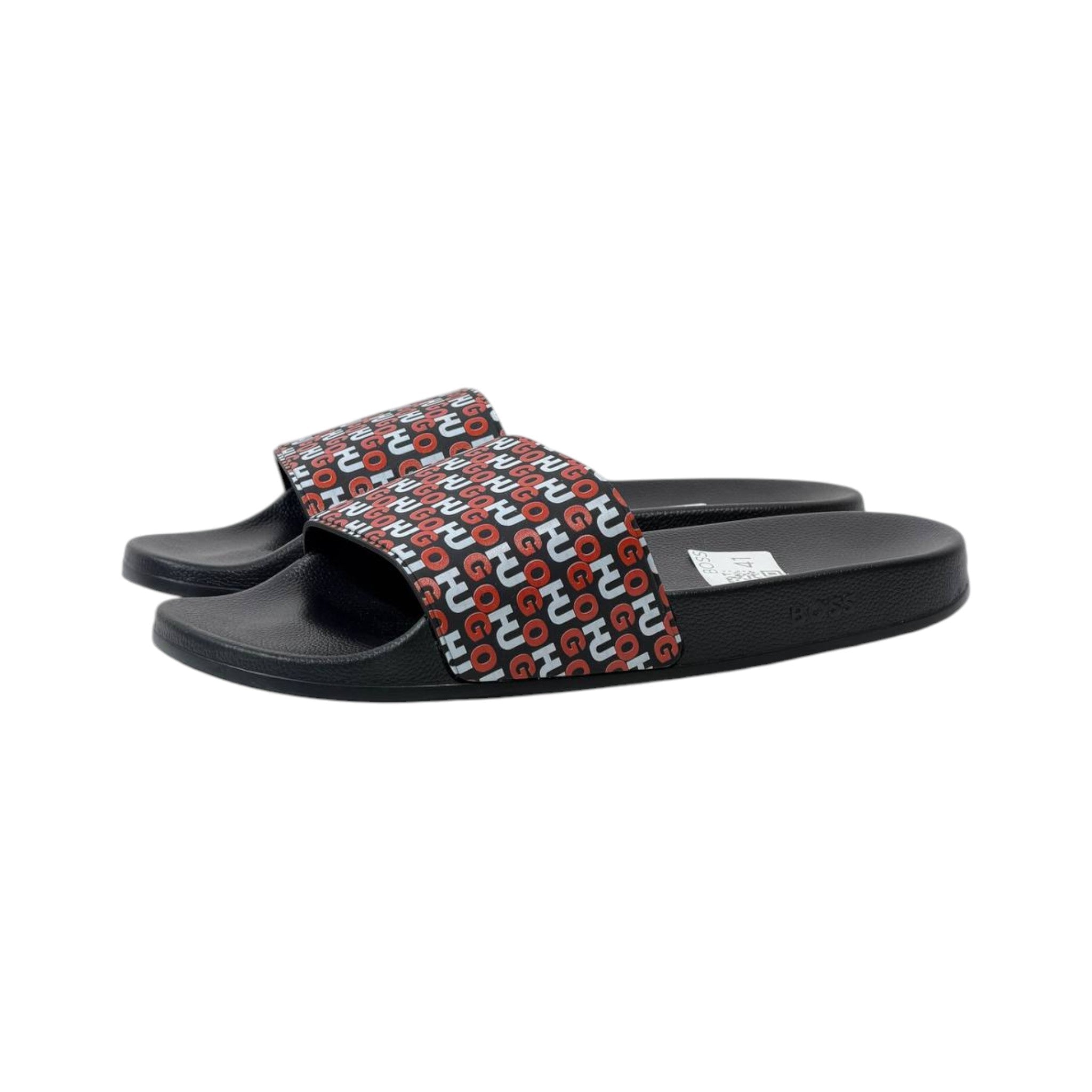 Hugo Logo Print Slides – Black Edition 🔥🖤