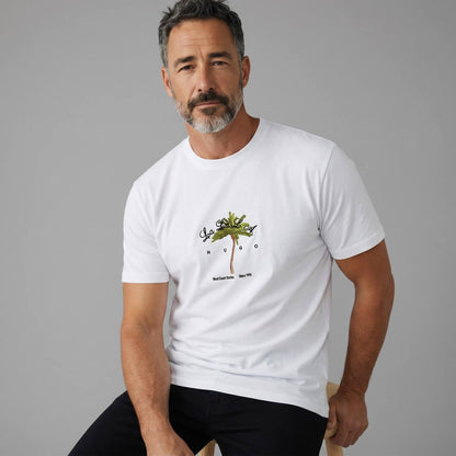 Hugo Palm Tree Graphic T-Shirt – White Summer Edition 🌴☀️