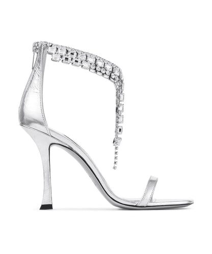 Jimmy Choo Crystal Fringe Heeled Sandals – Silver Glam Edition ✨👠