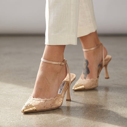 Jimmy Choo Heels – Beige Lace Pointed Toe 👠✨
