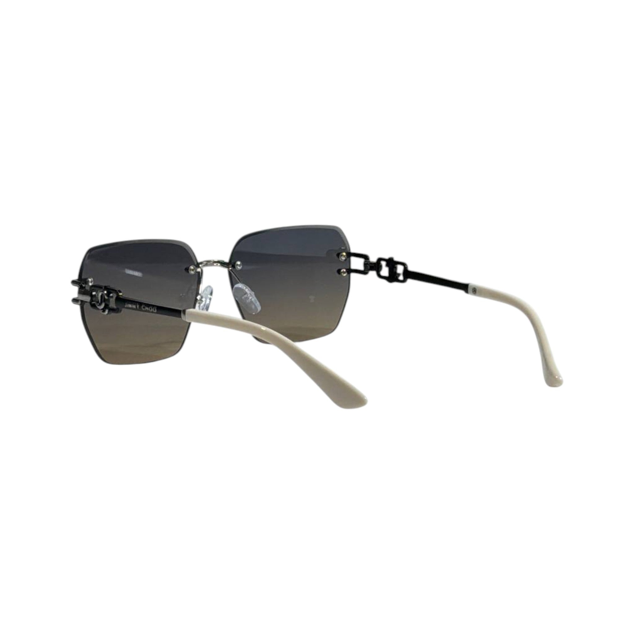 Jimmy Choo Inspired Rimless Sunglasses – Nude & Black Soft Luxury ✨🤍🖤
