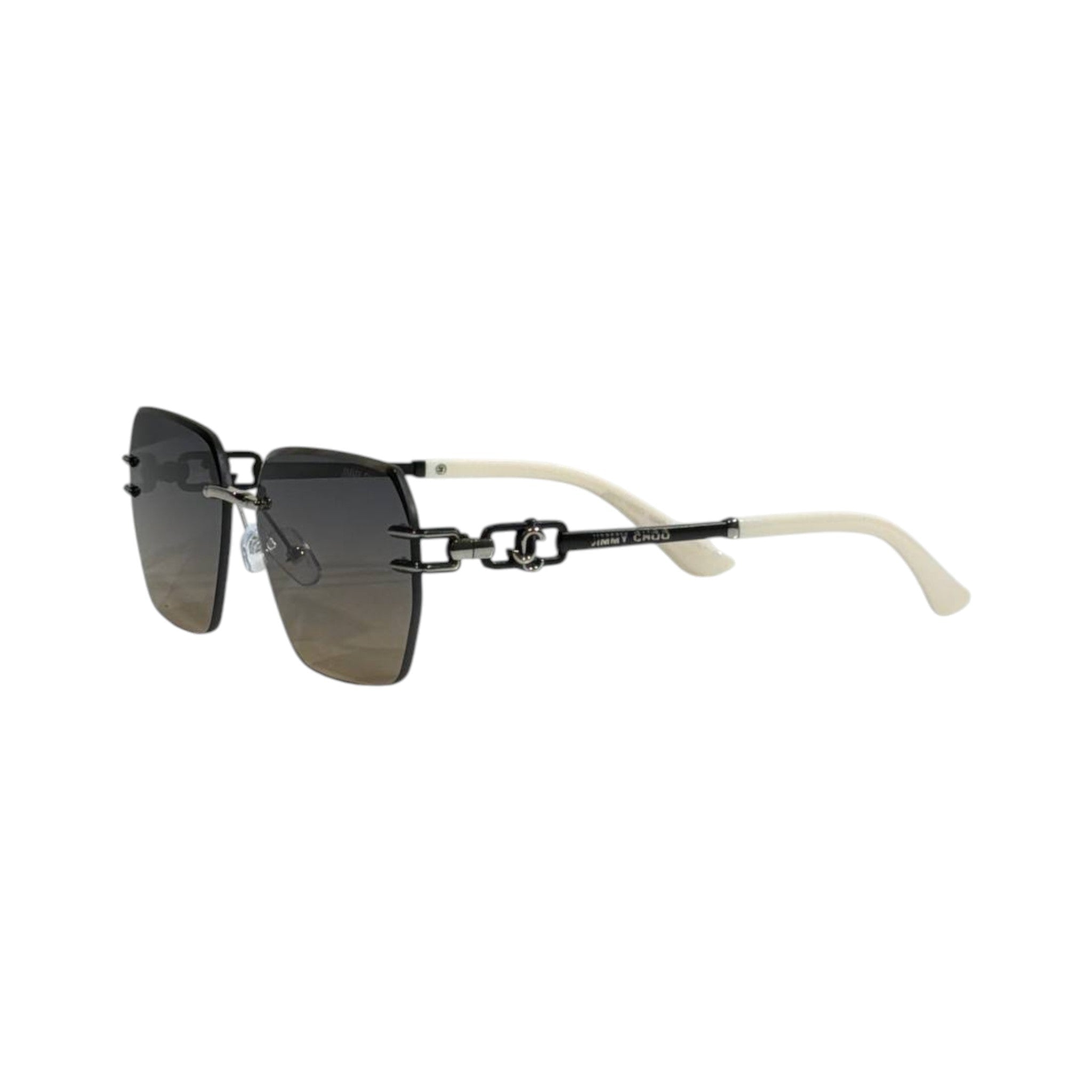 Jimmy Choo Inspired Rimless Sunglasses – Nude & Black Soft Luxury ✨🤍🖤