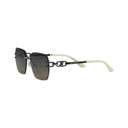 Jimmy Choo Inspired Rimless Sunglasses – Nude & Black Soft Luxury ✨🤍🖤