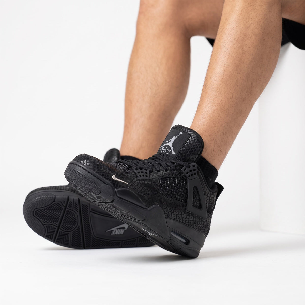 Air Jordan 4 Retro Snakeskin — Black