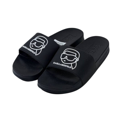 🖤 Karl Lagerfeld IKONIK Slide Sandals – Signature Black Edition