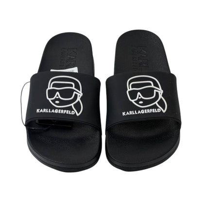 🖤 Karl Lagerfeld IKONIK Slide Sandals – Signature Black Edition