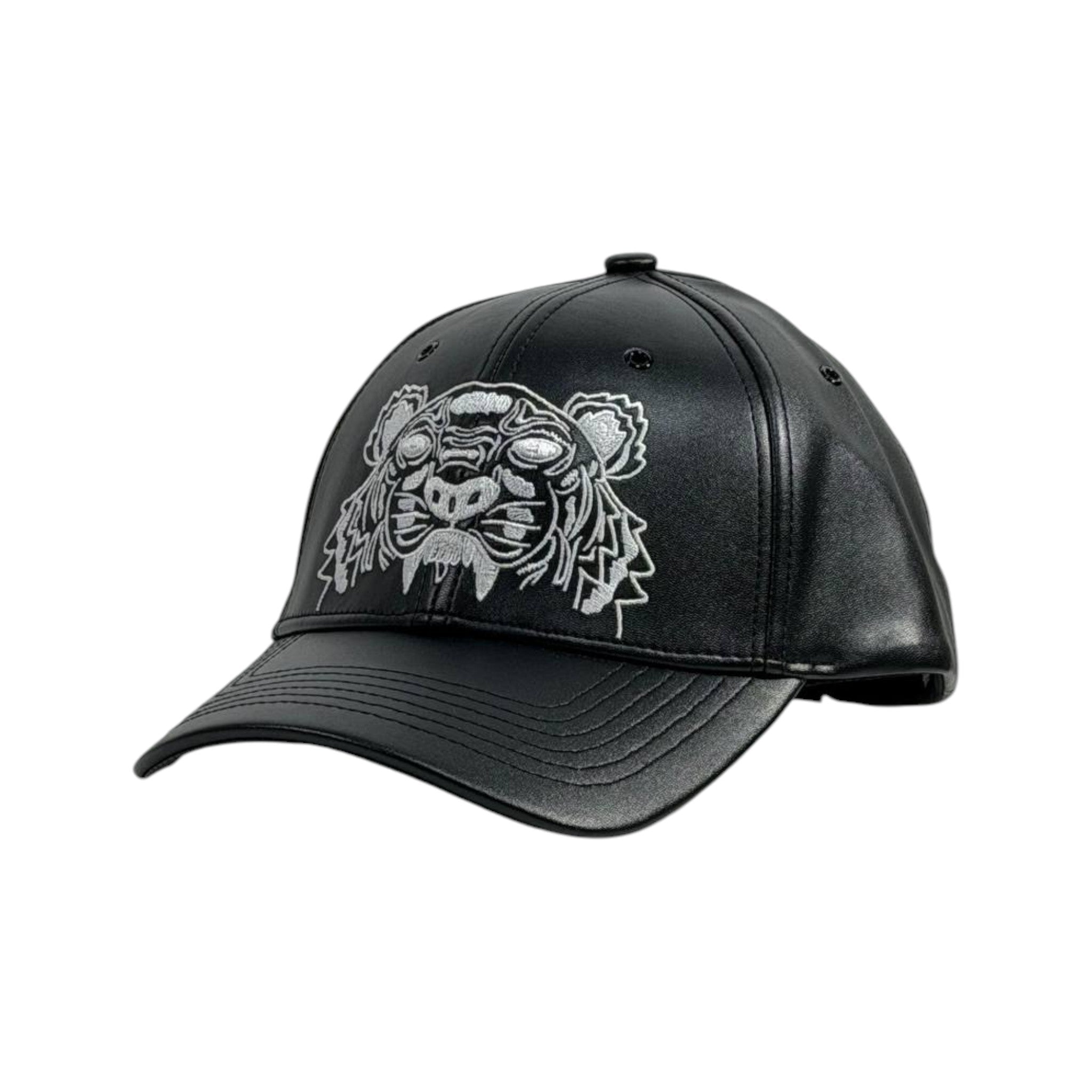 Kenzo Tiger Black Leather Cap – Premium Embroidered Edition 🐯🖤
