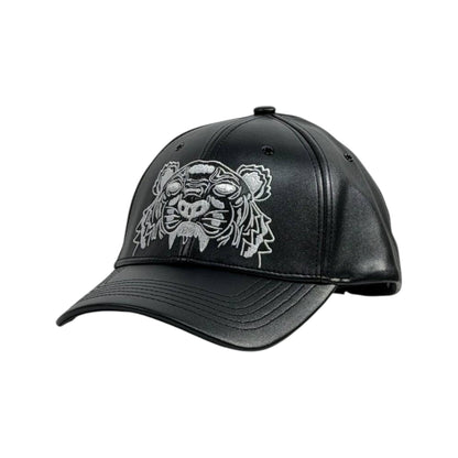 Kenzo Tiger Black Leather Cap – Premium Embroidered Edition 🐯🖤