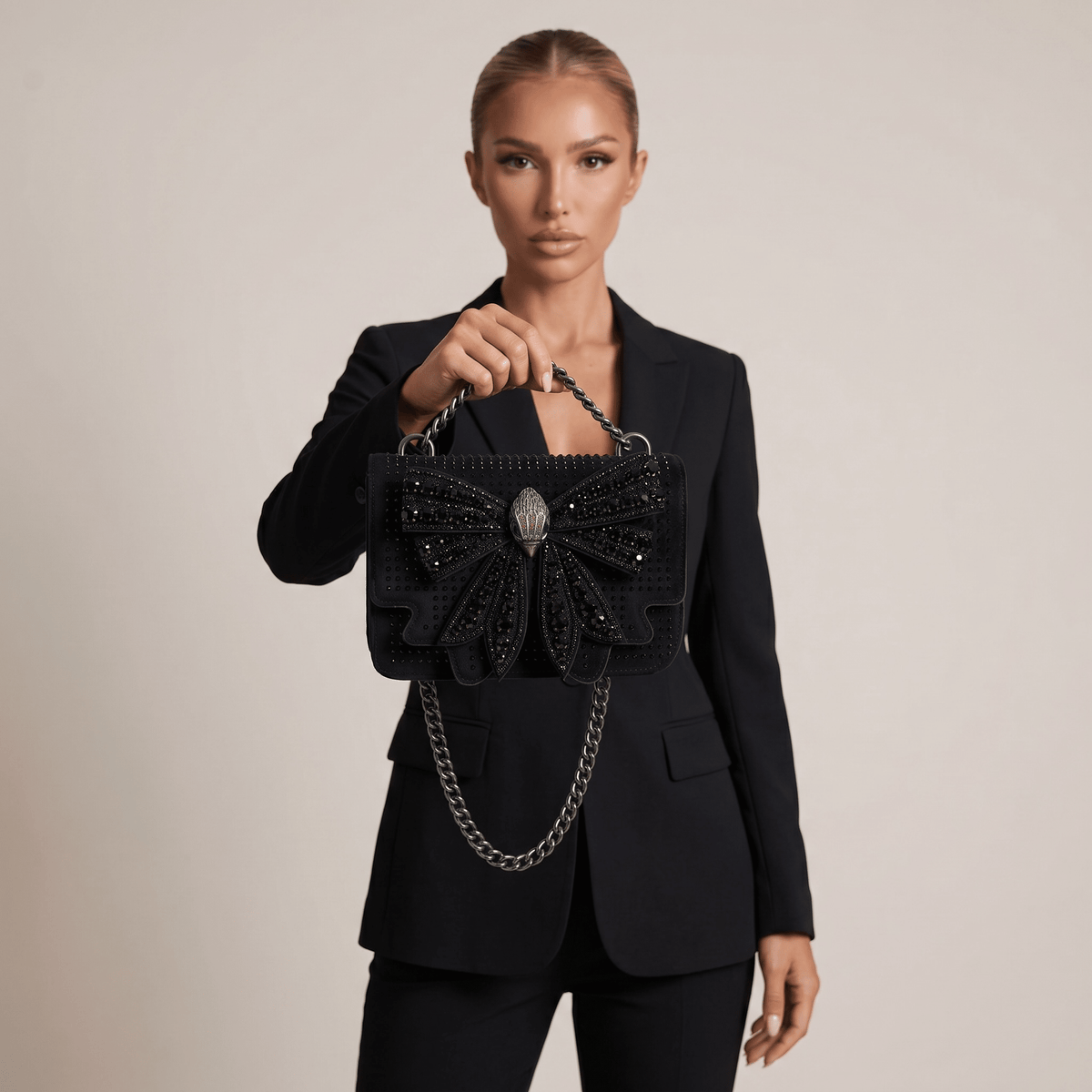 🖤 Kurt Geiger Crystal Bow Chain Crossbody Bag 🖤