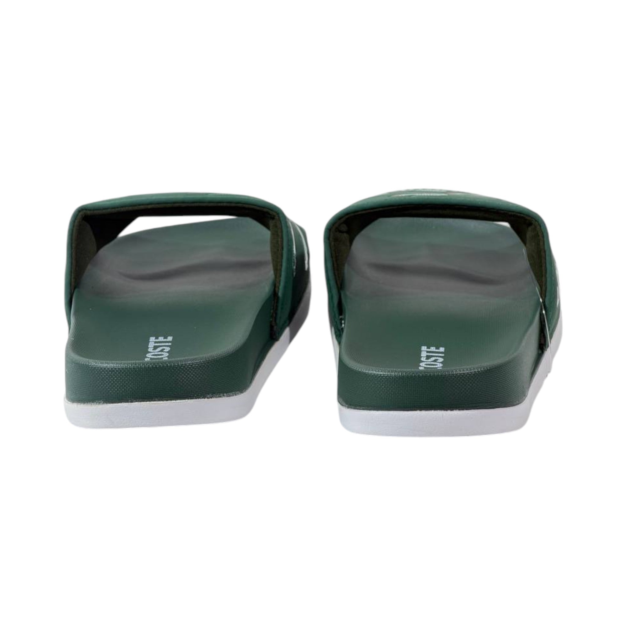 🐊 Lacoste Crocodile Pattern Slides – Forest Green Edition 💚✨