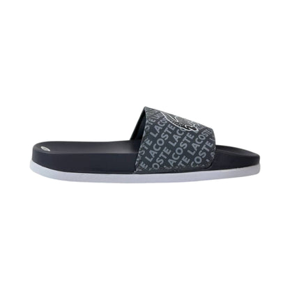 🐊 Lacoste Monogram Logo Slides – Midnight Black Edition 🖤✨