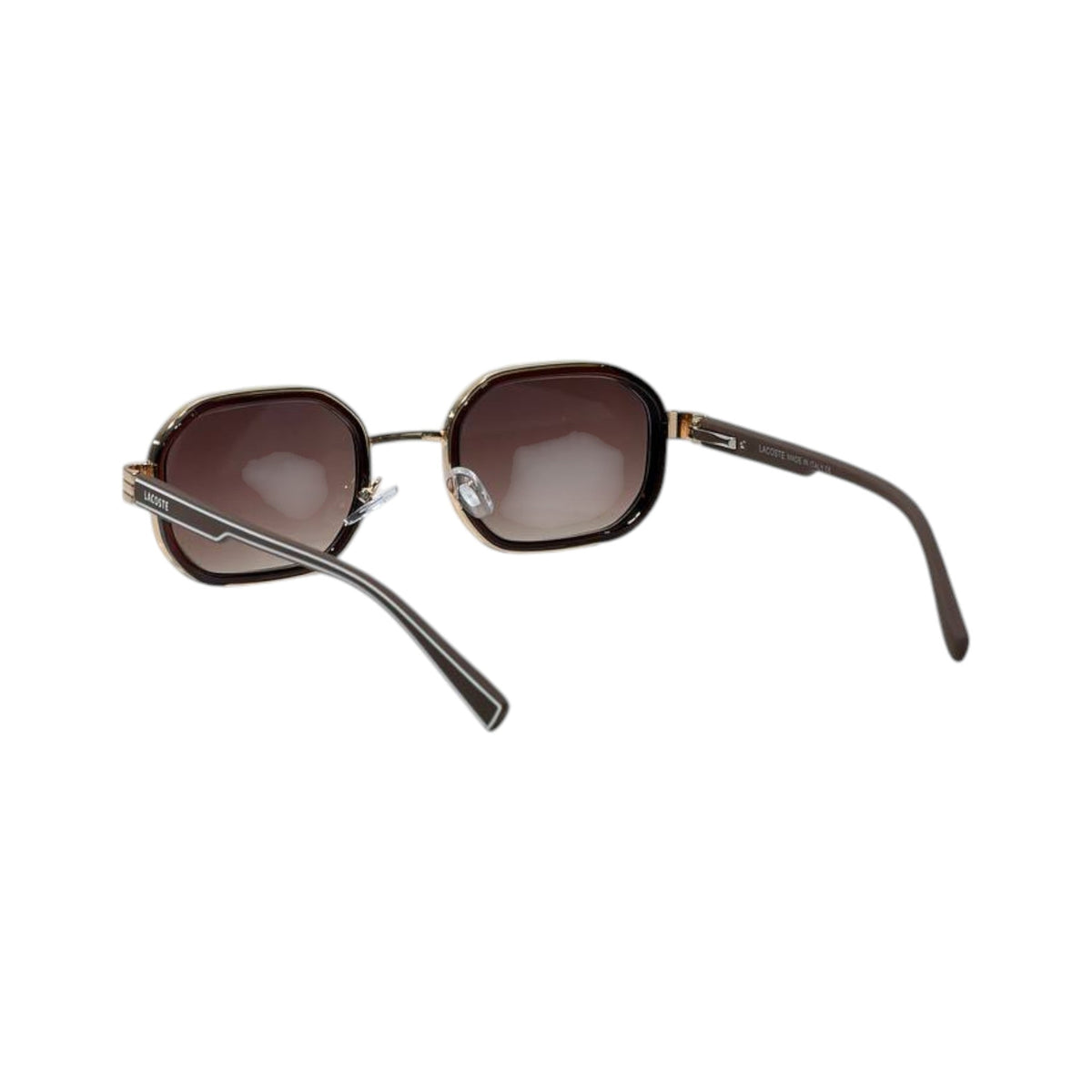 🕶️ Lacoste Premium Square Sunglasses – Gold & Brown Edition