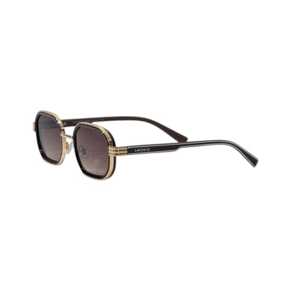 🕶️ Lacoste Premium Square Sunglasses – Gold & Brown Edition