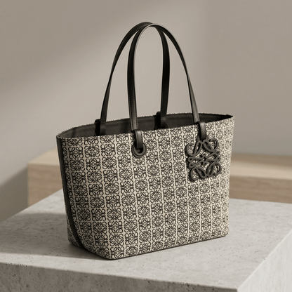 🖤 Loewe Anagram Black Canvas Tote Bag – Signature Luxury Shopper