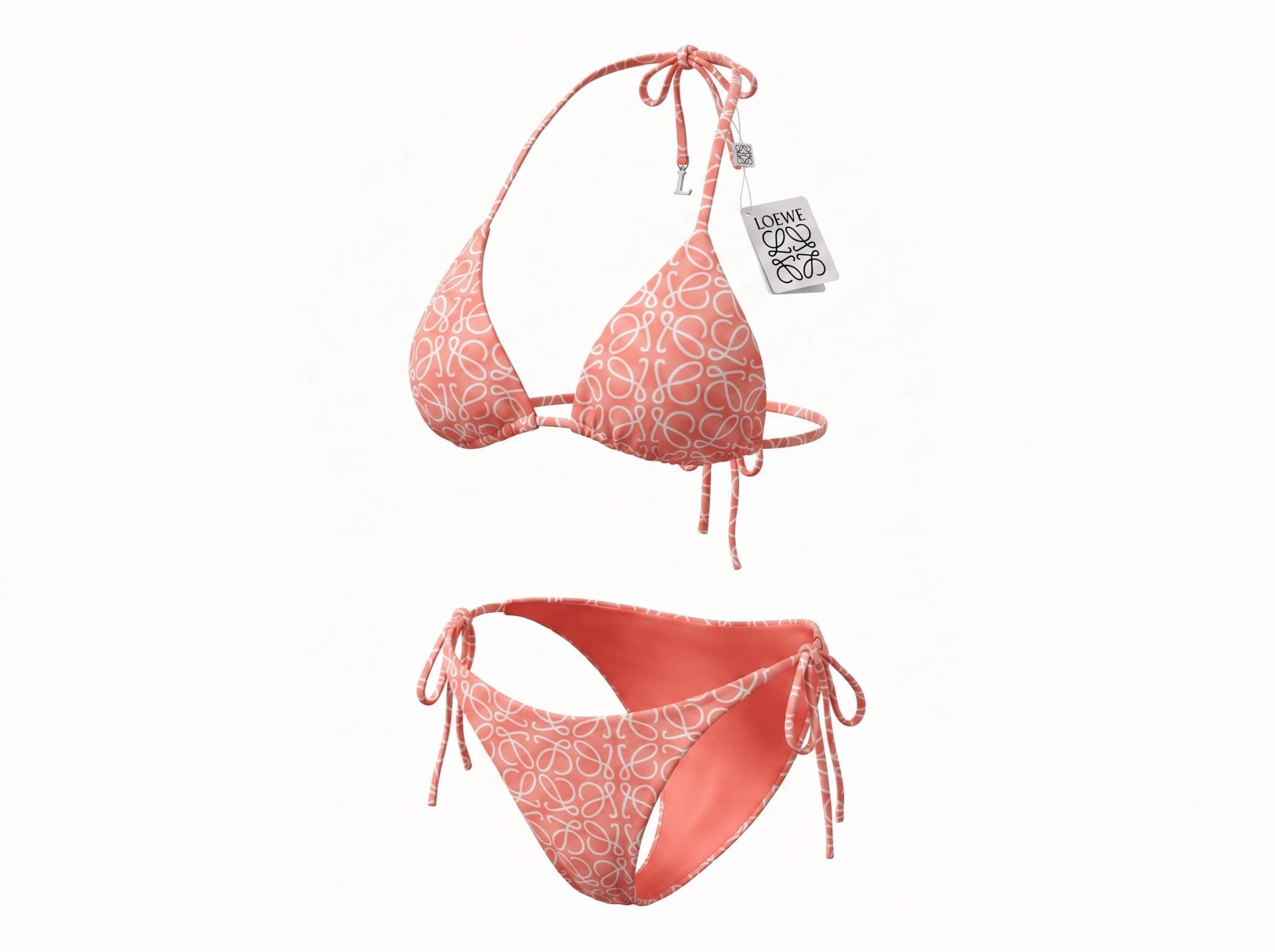 Loewe Anagram Triangle Bikini – Coral Pink 🩷🌴