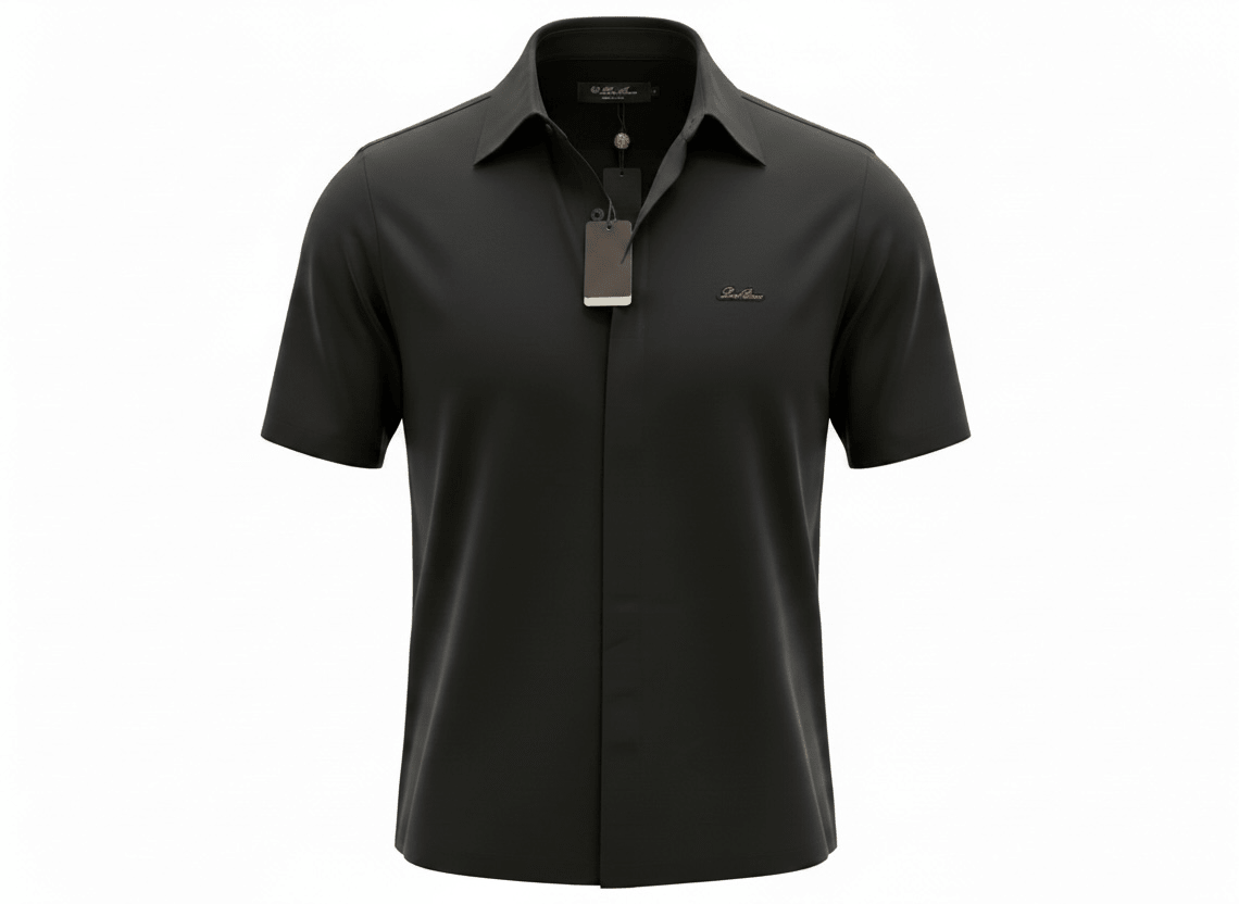 Loro Piana Black Minimal Polo Shirt 🖤✨ Modern Luxury Fit