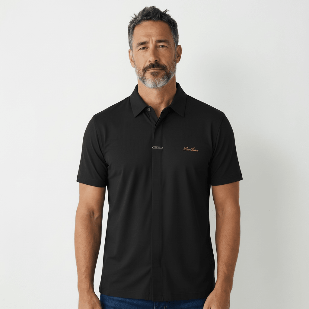 Loro Piana Black Minimal Polo Shirt 🖤✨ Modern Luxury Fit