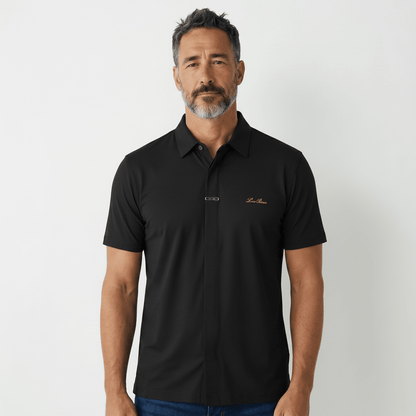 Loro Piana Black Minimal Polo Shirt 🖤✨ Modern Luxury Fit