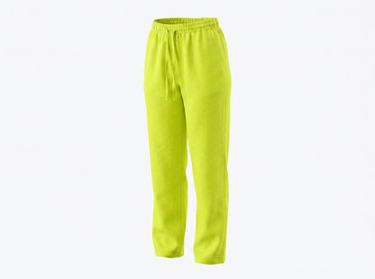 💚 Loro Piana Lime Green Linen Lace Full Set – Shirt & Wide-Leg Pants ✨