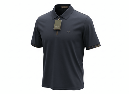 Loro Piana Navy Zip Polo Shirt 🔵✨ Luxury Half-Zip Signature Fit
