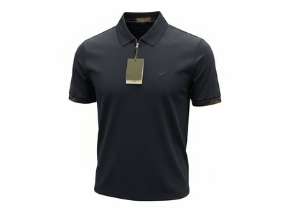 Loro Piana Navy Zip Polo Shirt 🔵✨ Luxury Half-Zip Signature Fit