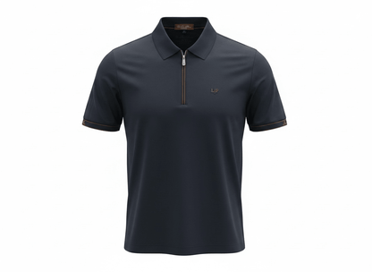 Loro Piana Navy Zip Polo Shirt 🔵✨ Luxury Half-Zip Signature Fit