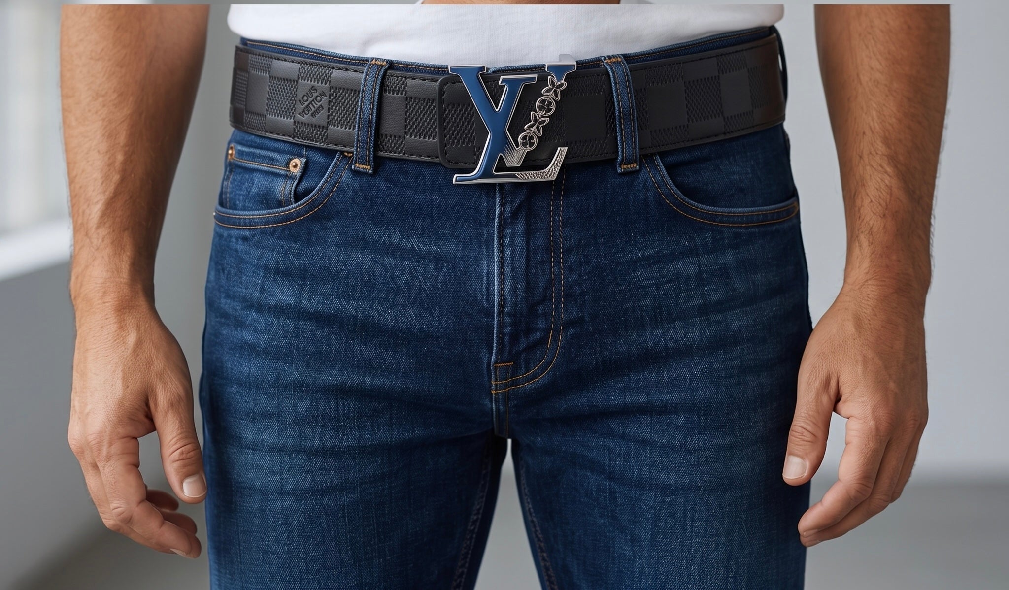 Louis Vuitton Belt – Black Damier LV 🔷115 cm