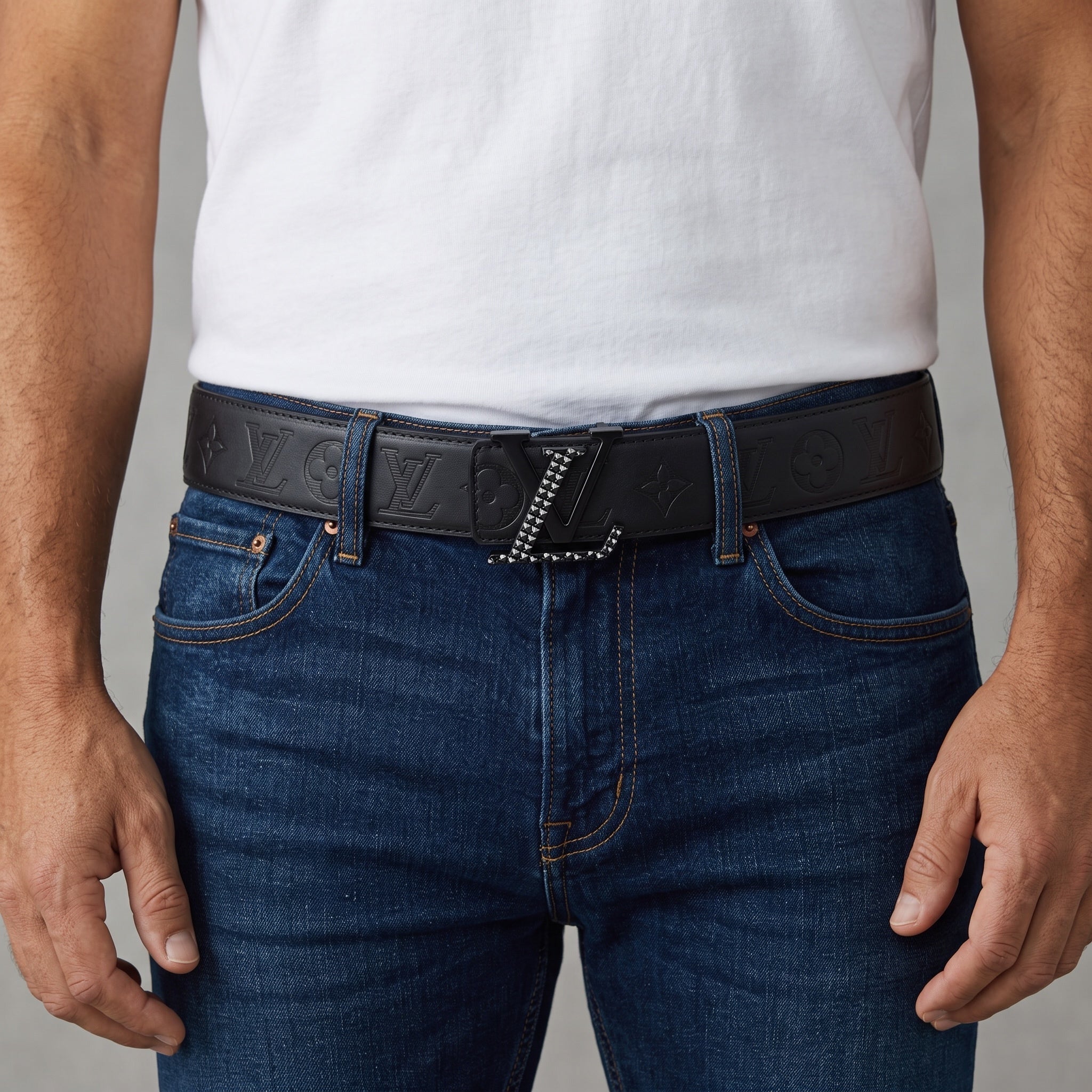 Louis Vuitton Belt – Black Monogram LV 🖤 125 cm