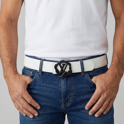Louis Vuitton Belt – White Damier LV Buckle 🤍