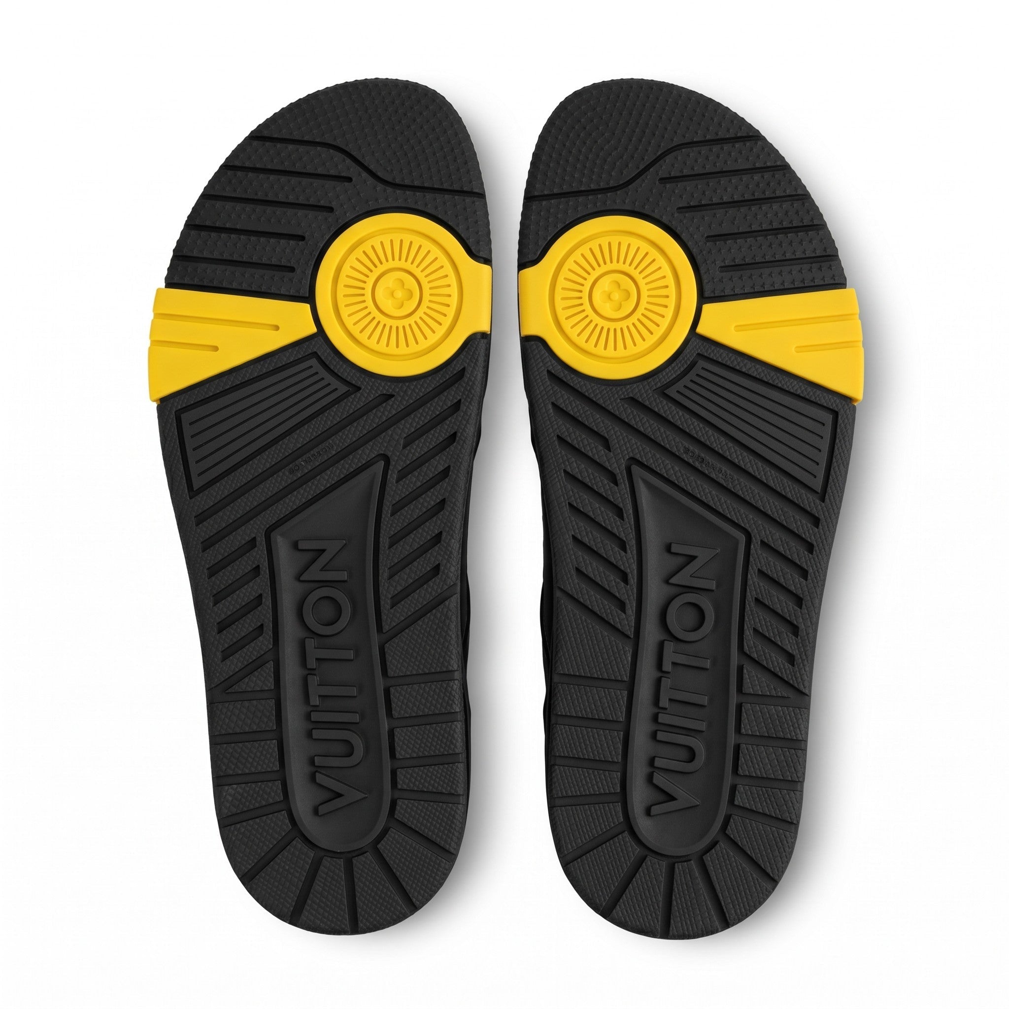 Louis Vuitton Black & Gold Double Buckle Luxury Slides