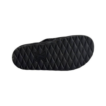 Louis Vuitton Black Monogram Buckle Slides – Luxury Platform Sandals 🖤✨