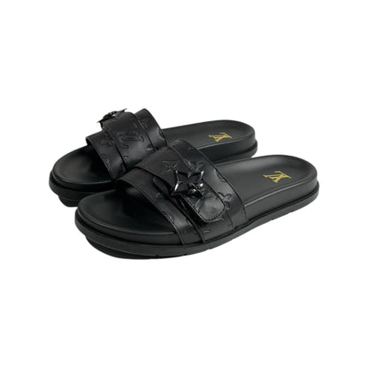 Louis Vuitton Black Monogram Slides 🖤✨ Luxury Comfort Sandals for Men