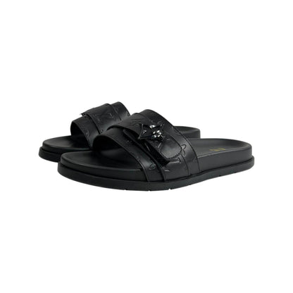 Louis Vuitton Black Monogram Slides 🖤✨ Luxury Comfort Sandals for Men